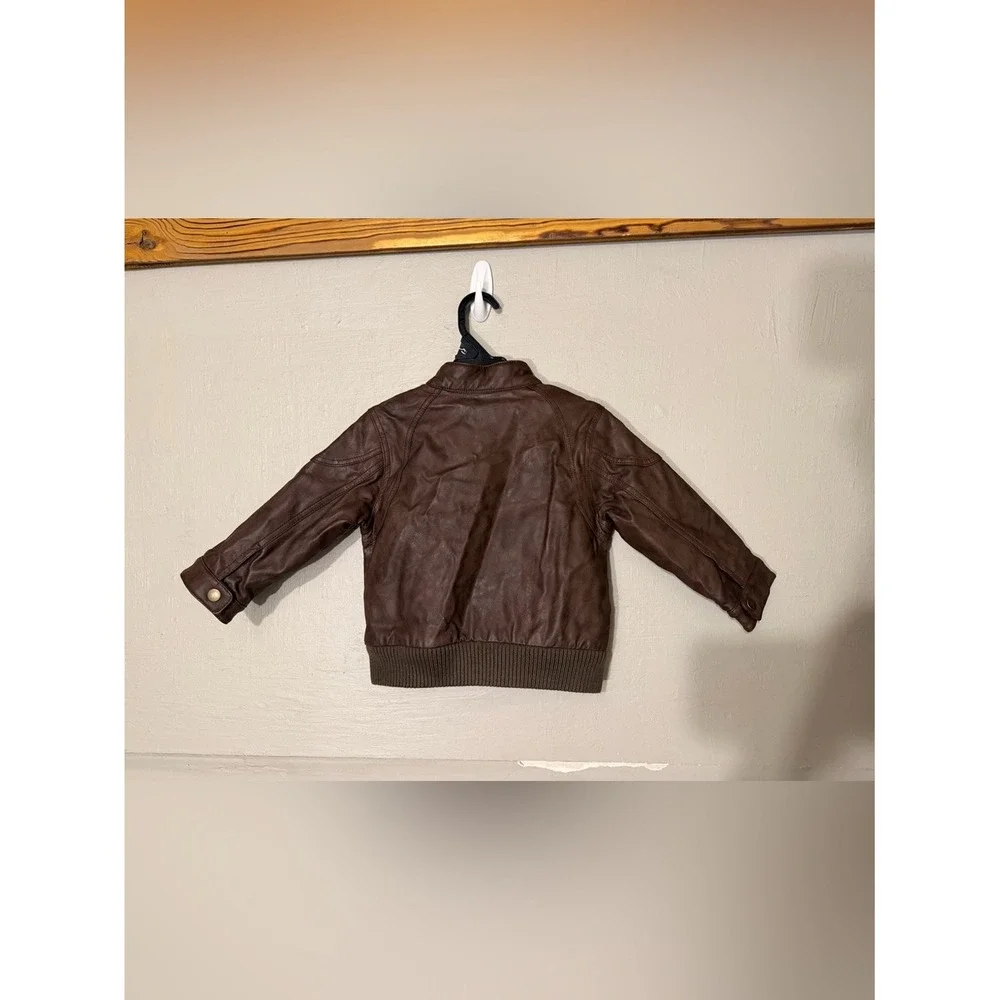 Baby GAP Dark Brown Faux Leather Bomber Jacket BRAND NEW